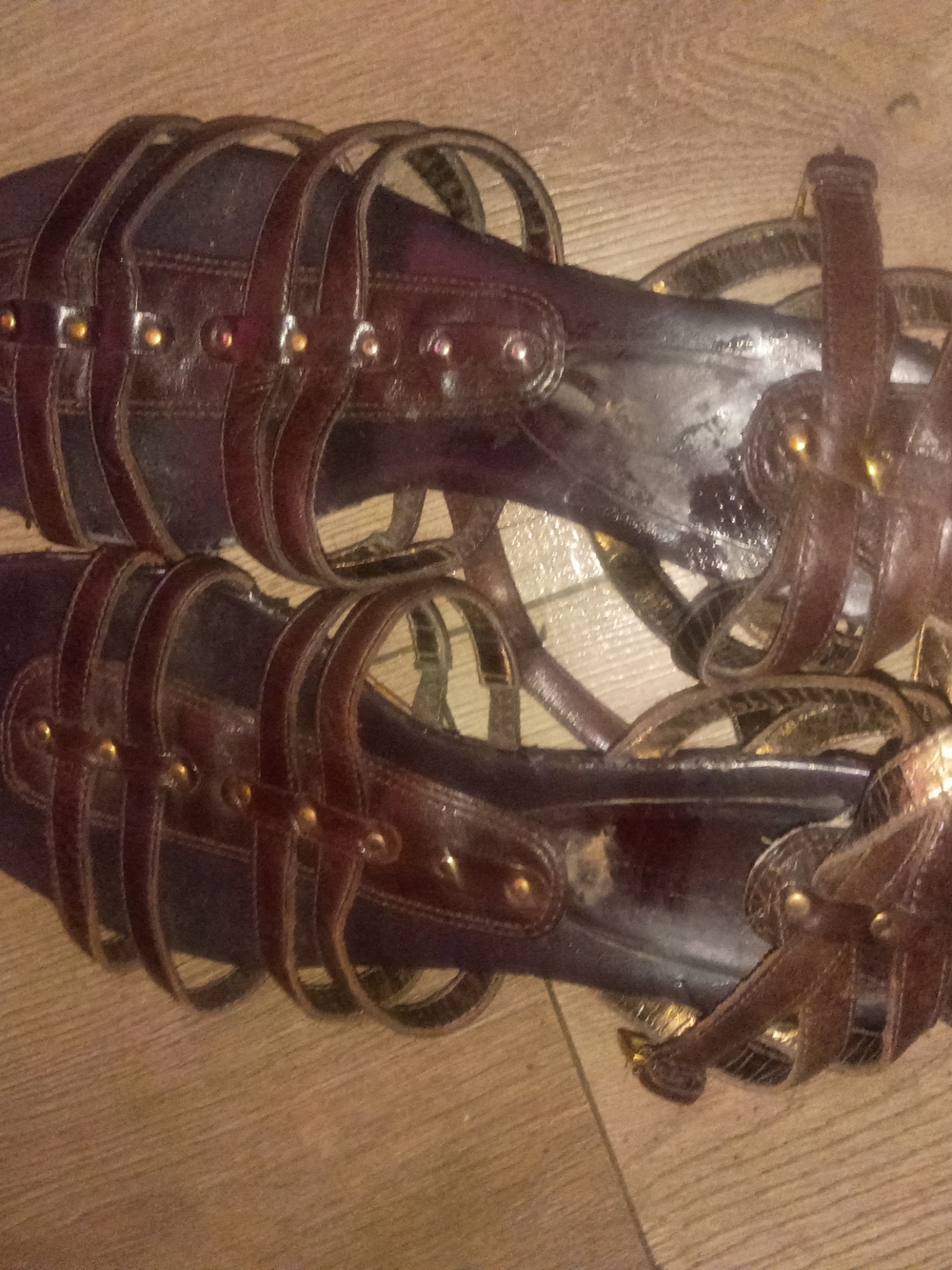 Enzo Angiolini Brown Multi-Strap Gladiator Sandals